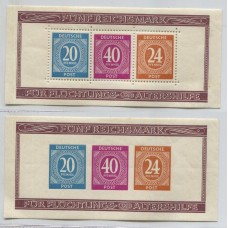 ALEMANIA OCUPACION ALIADA 1946 Yv 1/1a SERIE COMPLETA DE HOJAS BLOQUES NUEVAS CON GOMA DENTADO Y SIN DENTAR 80 EUROS